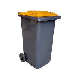 Contentor 120L Plástico 2 Rodas Cinza c/ Tampa Laranja - 57172505