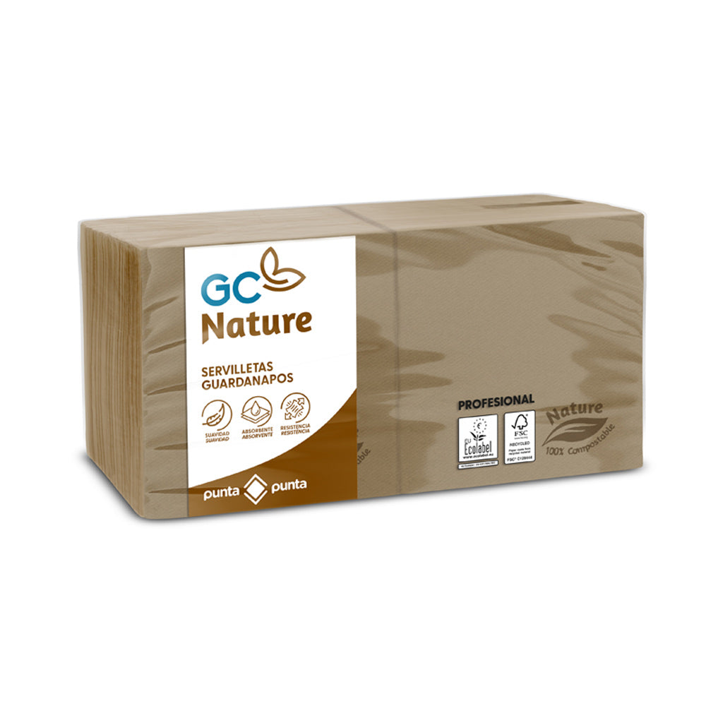Guardanapos 20x20 2fls Nature P&P 100% Recycled 100un - PACK 2un.