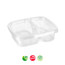 Caixa Hermética Lunch 2 Divisórias Nº1 725ml Transparente - 6623034