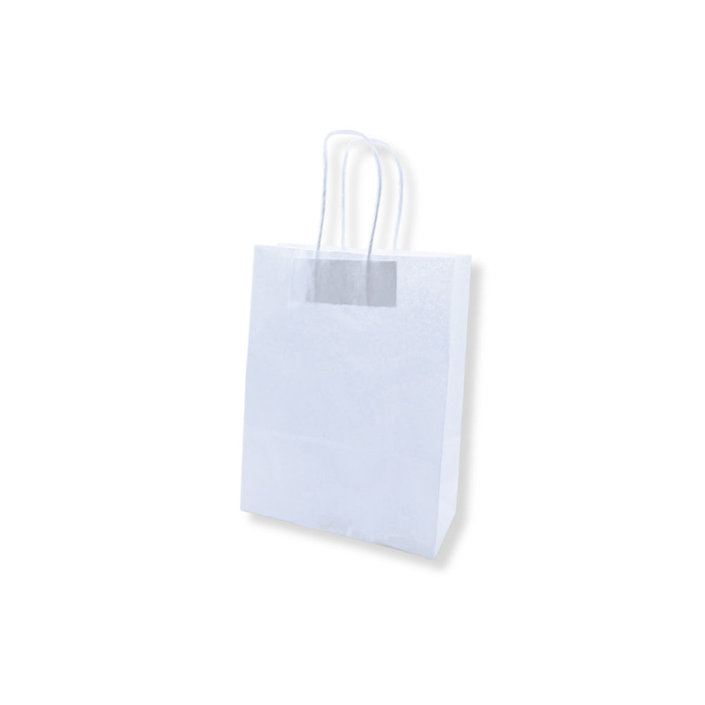 Saco 18x08x24cm Papel Branco c/Asas 100gr 1un - 6701841