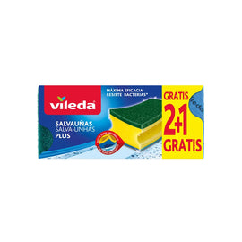 Esfregão Esponja Salva Unhas Amarelo-Verde 2+1 Grátis - PACK 2un.