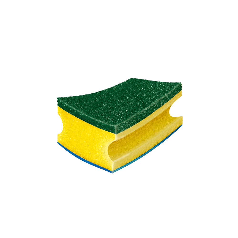 Esfregão Esponja Salva Unhas Amarelo-Verde 2+1 Grátis - PACK 2un.