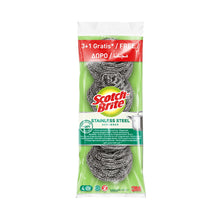 Carregar imagem no visualizador da galeria, Esfregão Inox Scotch-Brite 3+1un - PACK 2un.