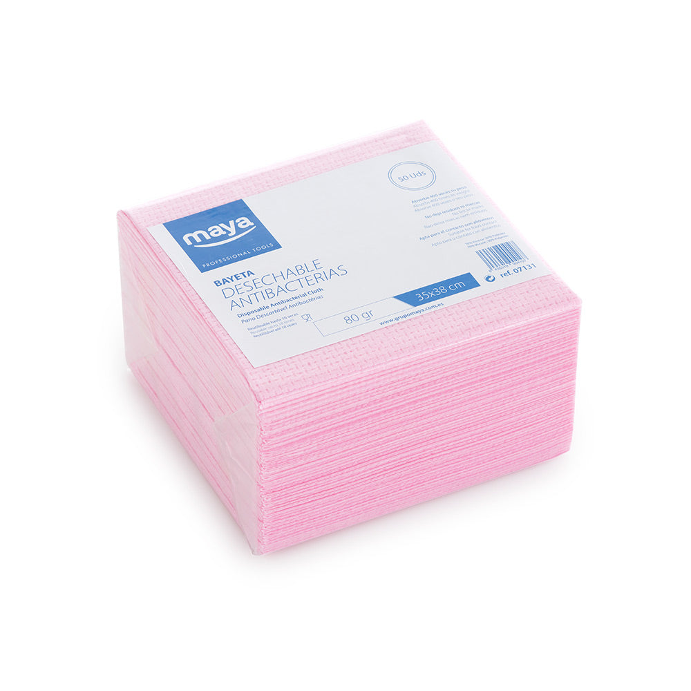 Pano Antibacteriano Descartável Rosa Pack 50un - 68510143