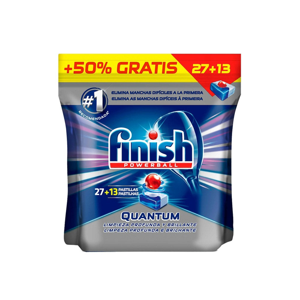 Detergente Máquina Loiça Pastilhas Finish Quantum 27+13un - 6861300