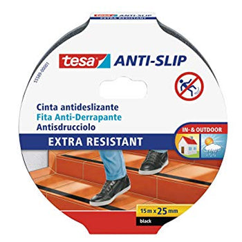 Fita Adesiva Tesa Anti-Derrapante 25mmx15m Preto - 15655589