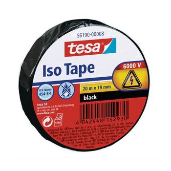 Fita Adesiva Tesa Isolamento Elétrico 19mmx20m Preto - 15656190-08