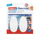 Gancho Oval Tesa Powerstrips + 4 Tiras Large Branco 2un