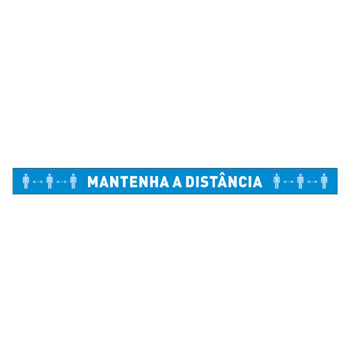 Sinalética MANTENHA A DISTÂNCIA Vinil Chão 1000x100mm - 1793021