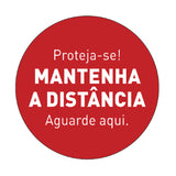 Sinalética MANTENHA A DISTÂNCIA Vinil Portas 347x347mm