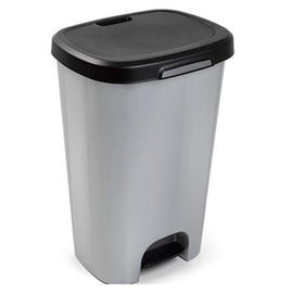 Contentor Plastico c/Pedal 50 Litros Preto e Prata un - 5711211612