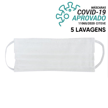 Máscara Reutilizável 20 Lavagens Branco (Pregas) 1un - 6301071