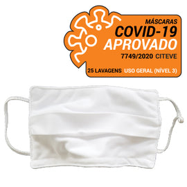 Máscara Reutilizável Criança 25 Lavagens Branco 3un - 6301084