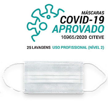 Máscara Reutilizável 25 Lavagens Adulto Branco Nivel 2 - 3un - 6301111