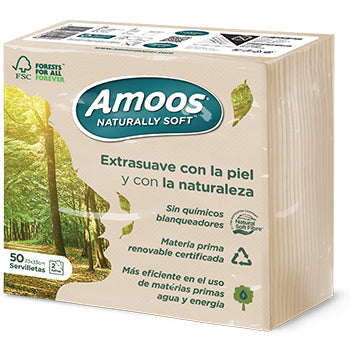 Guardanapos 33x33cm Amoos 2Fls Naturally Soft 50un - 6511065
