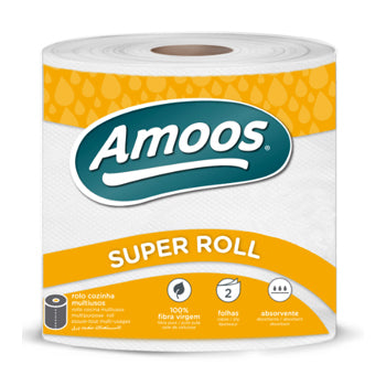 Rolo Toalhas Mão 070mx22cm 2Fls Amoos Super Roll 1un - 6531012