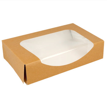 Caixa Cartão Kraft c/Janela Sushi 20x12x4,5cm 50un - 6621075