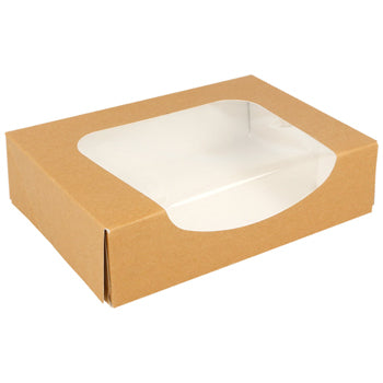 Caixa Cartão Kraft c/Janela Sushi 17,5x12x4,5cm 50un - 6621077