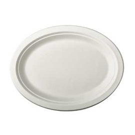 Pratos Ø 26cm Cana de Açucar Cor Natural Ovais 50un - 6621128