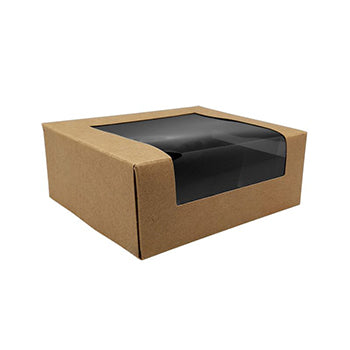 Caixa Cartão Kraft Preto Janela Sushi 12x10x4,5cm 100un - 6621339