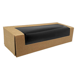 Caixa Cartão Kraft Preto Janela Sushi 19,5x7x4,5cm 100un - 6621340
