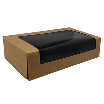 Caixa Cartão Kraft Preto Janela Sushi 18,5x10x4,5cm 100un - 6621341