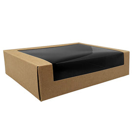 Caixa Cartão Kraft Preto Janela Sushi 19,5x14x4,5cm 100un - 6621342