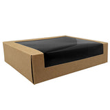 Caixa Cartão Kraft Preto Janela Sushi 19,5x14x4,5cm 100un