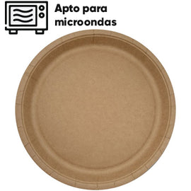 Pratos Ø 22cm Cartão Kraft Redondo 10un - 6621344