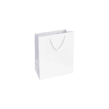 Saco Papel Couché Branco 200g 18x08x25cm c/Asas Cordão 1un - 6701662