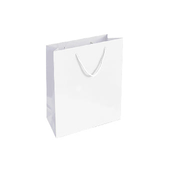 Saco Papel Couché Branco 200g 24x10x31cm c/Asas Cordão 1un - 6701663