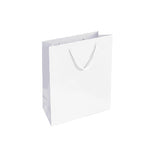 Saco Papel Couché Branco 200g 24x10x31cm c/Asas Cordão 1un