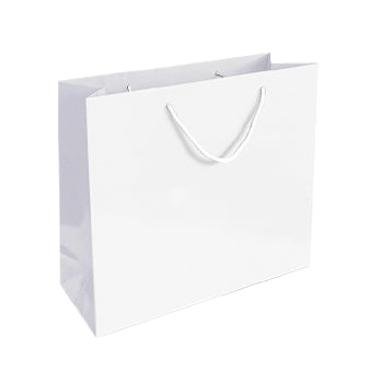 Saco Papel Couché Branco 200g 35x12x36cm c/Asas Cordão 1un - 6701664