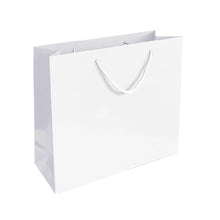 Carregar imagem no visualizador da galeria, Saco Papel Couché Branco 200g 35x12x36cm c/Asas Cordão 1un - 6701664