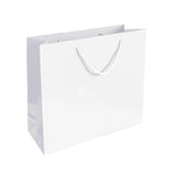 Saco Papel Couché Branco 200g 35x12x36cm c/Asas Cordão 1un