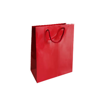 Saco Papel Couché Vermelho 200g 24x10x31cm c/Asas Cordão 1un - 6701669