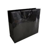 Saco Papel Couché Preto 200g 35x12x36cm c/Asas Cordão 1un