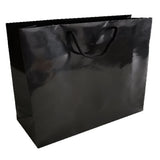 Saco Papel Couché Preto 200g 54x13x44cm c/Asas Cordão 1un