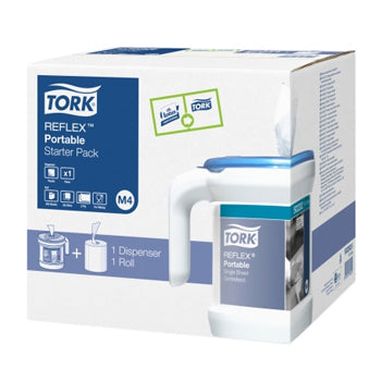 Dispensador Portatil+Rolo Toalhas TORK M4 Reflex Starter Kit - 682473126