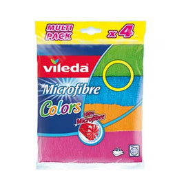 Pano Microfibras 30x30cm Cores Sortidas Vileda 4un - 685151502