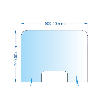 Resguardo de Atendimento Acrilico Cristal 90x70cm - 8001003