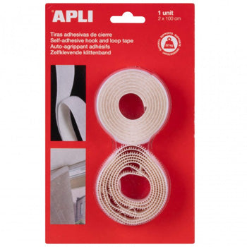 Fitas Velcro Cor Branco 20mmx1m - APL13657