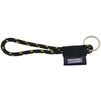Fita Lanyards Short Nautic Preto / Amarelo ø7 x 175 mm - LAN1019