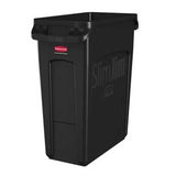 Contentor 60Litros s/Tampa c/Canais Vent Slim Jim Preto