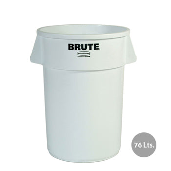 Contentor 76Litros s/Tampa Redondo Brute Branco - RUBFG262000WHT