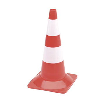 Cone Seguranca Branco/Vermelho 50cm - VEL1190-50